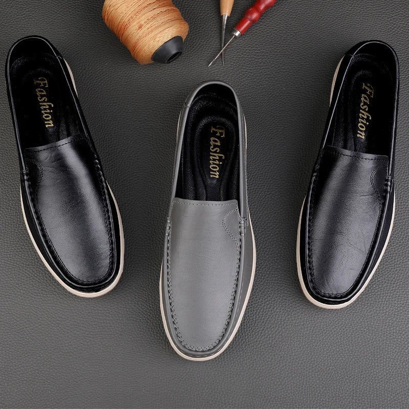 Elegant Leather Slip-On Wedding Shoes