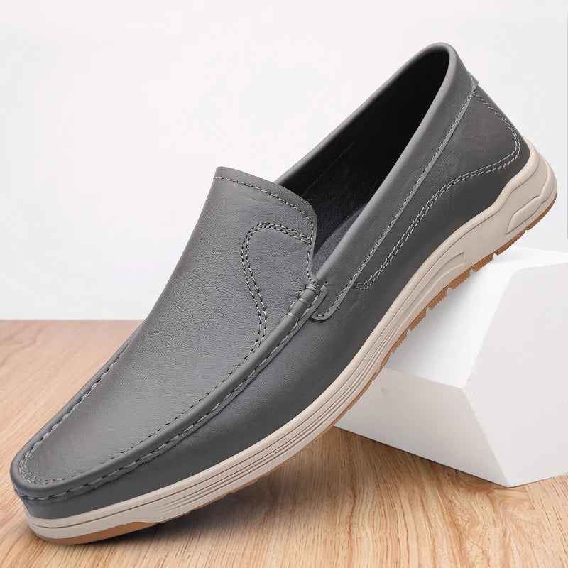 Elegant Leather Slip-On Wedding Shoes