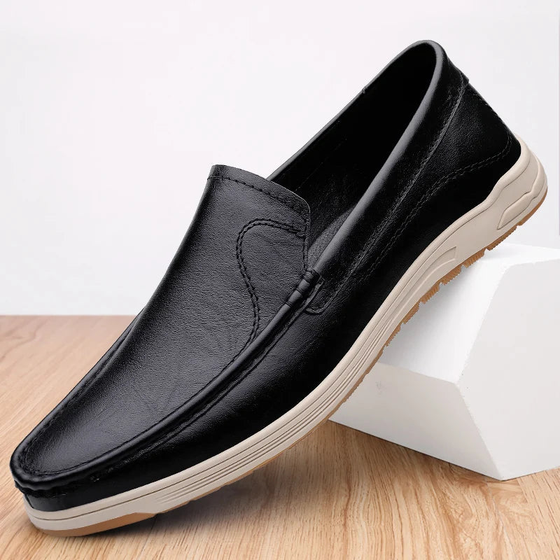 Elegant Leather Slip-On Wedding Shoes