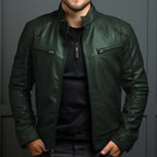 Elegant Men's Leather Biker Jacket