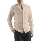 Elegant Long Sleeved Cotton Linen Shirt