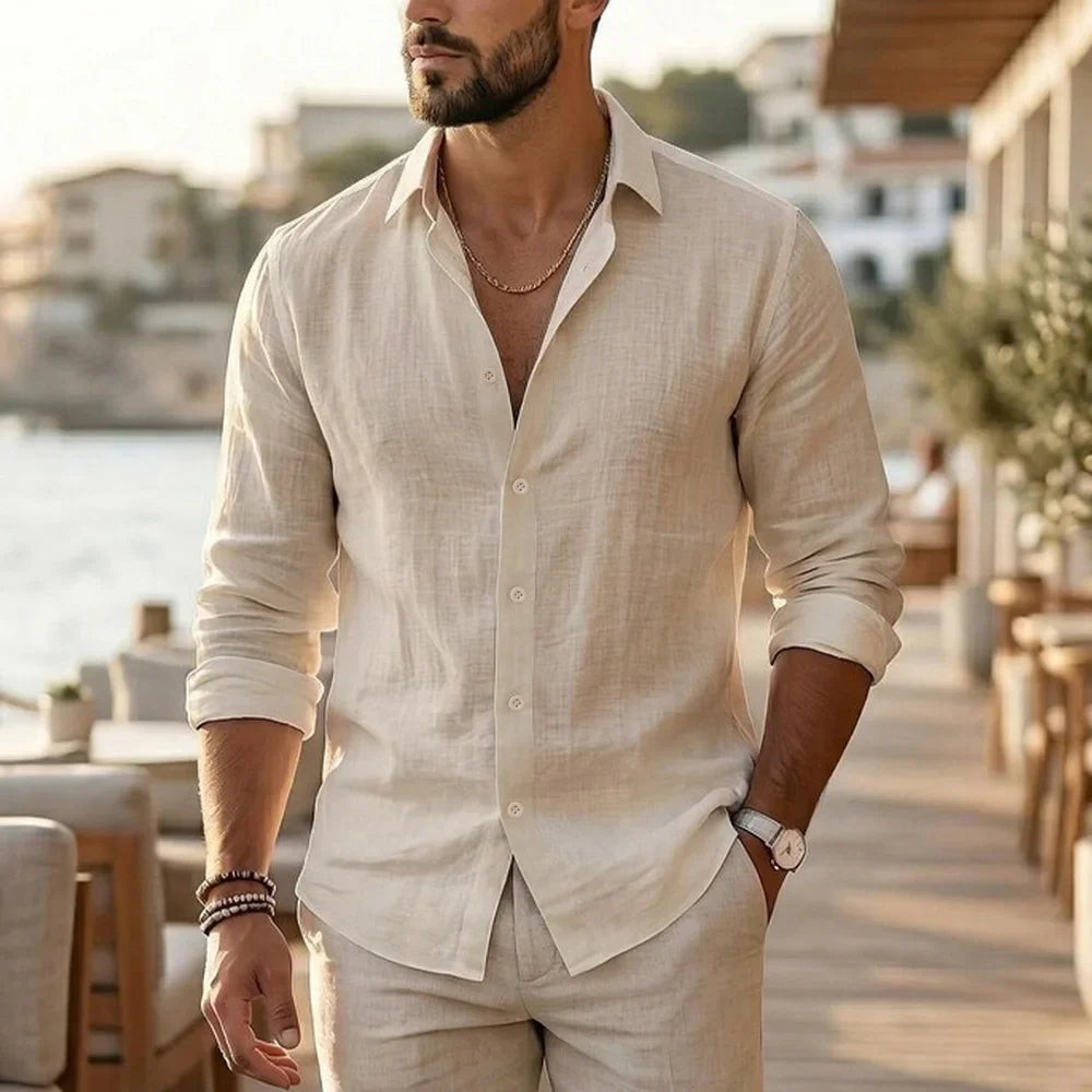 Elegant Cotton Linen Shirt