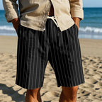 Elegant Striped Linen Shorts
