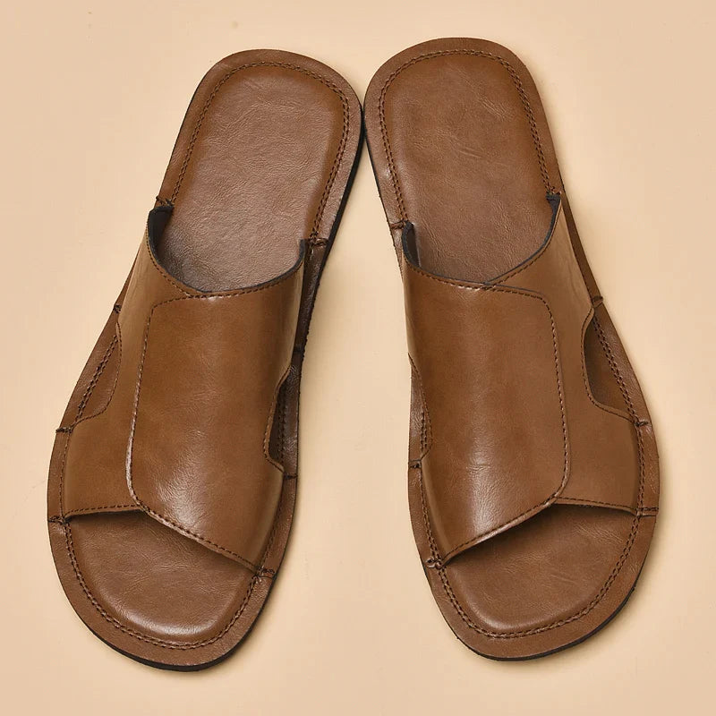 Elegant Leather Men's Slippers