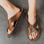 Retro Leather Men's Slippres