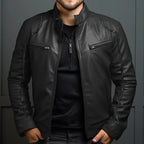 Elegant Men's Leather Biker Jacket