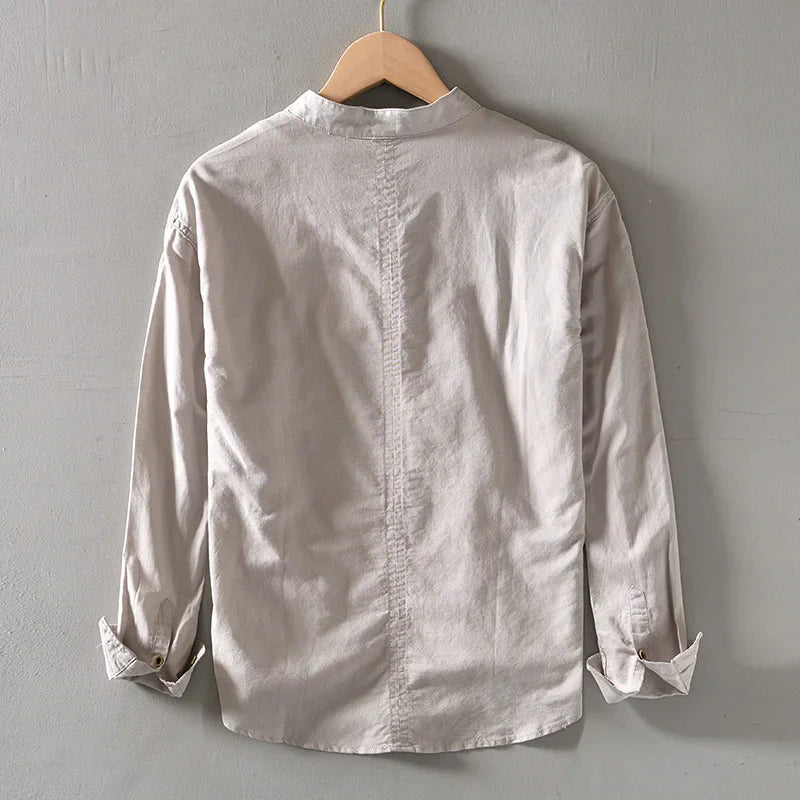 Elegant Japanese Style Linen Shirt