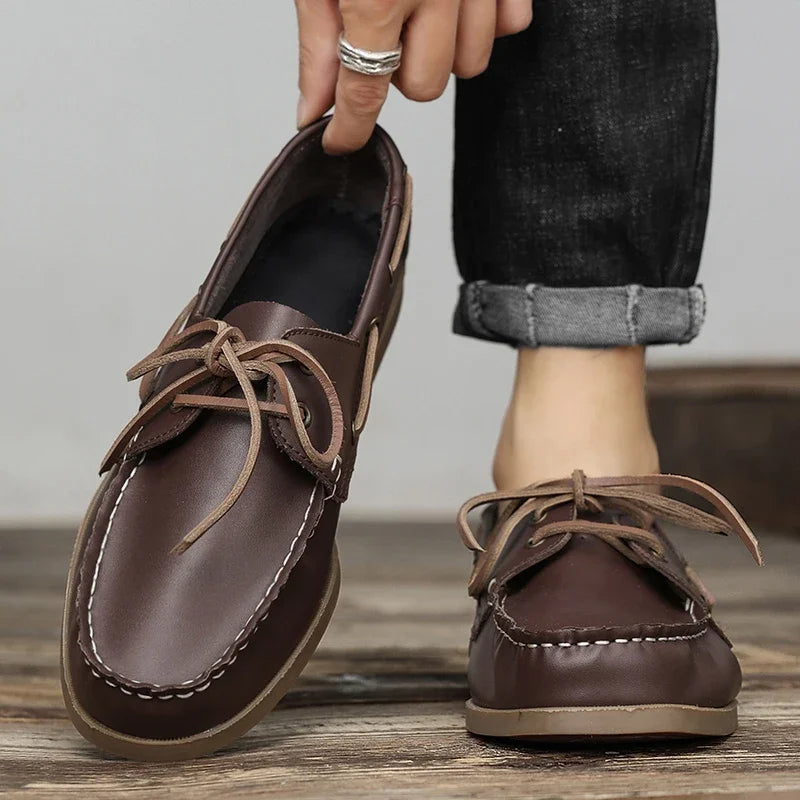 Elegant Leather Boat Loafers
