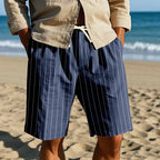 Elegant Striped Linen Shorts