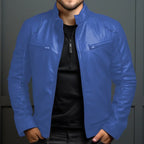 Elegant Men's Leather Biker Jacket