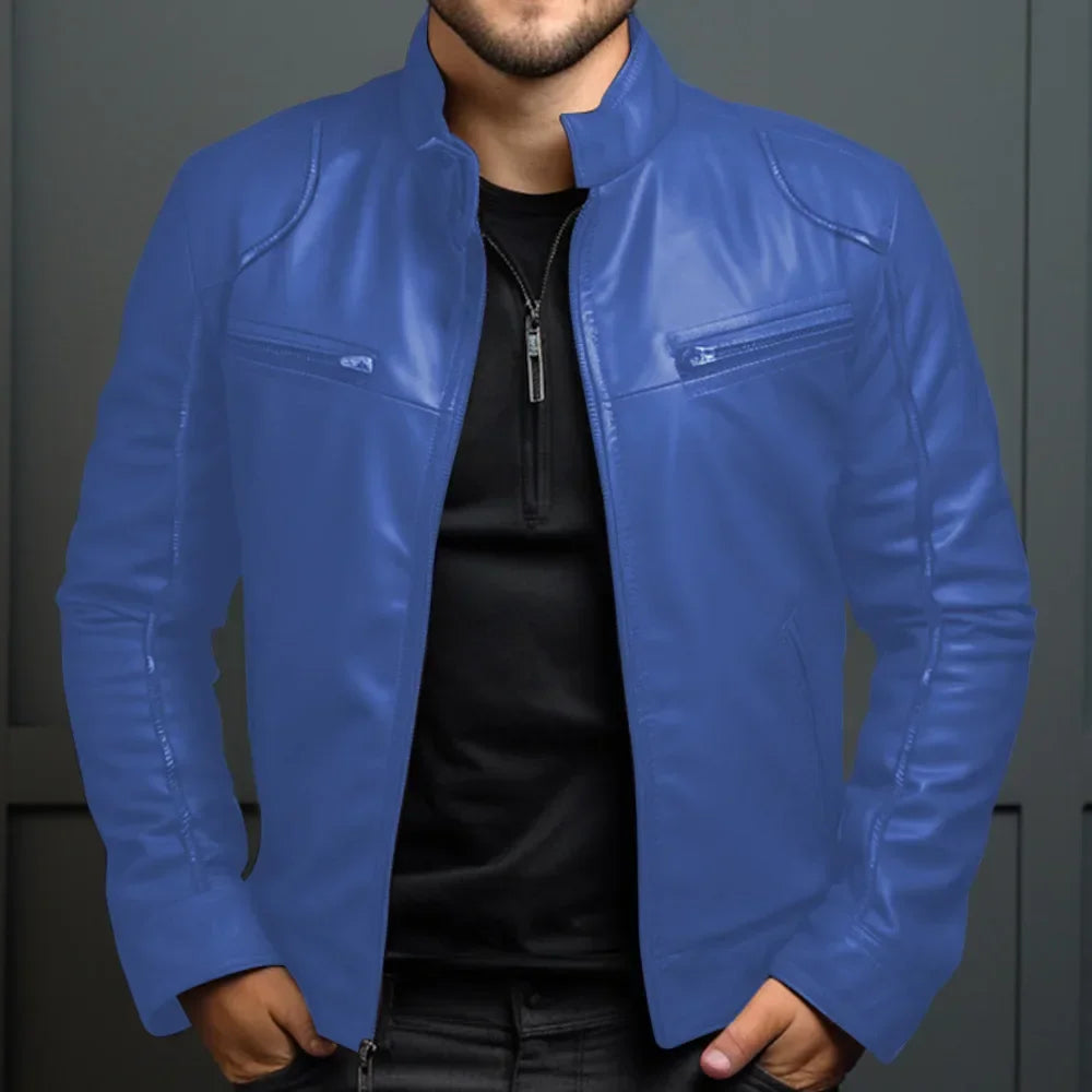 Elegant Men's Leather Biker Jacket