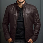 Elegant Men's Leather Biker Jacket